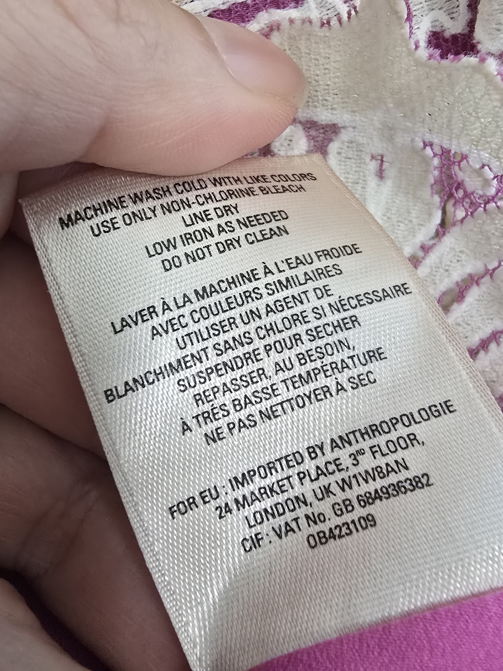 Anthro Moulinette Soeurs Pink and Cream Lace-Inset Midi Dress Versailles - Picture 12 of 13